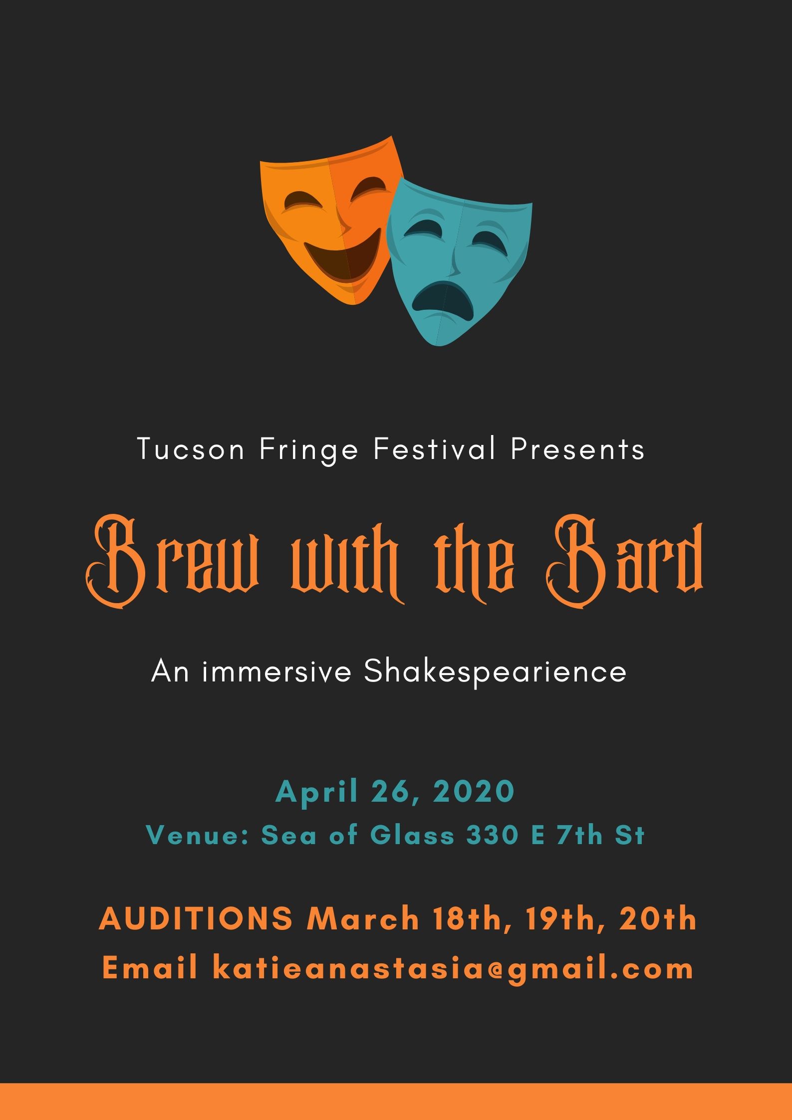 Announcing: 6th Annual “Brew with the Bard” Event – Tucson Fringe
